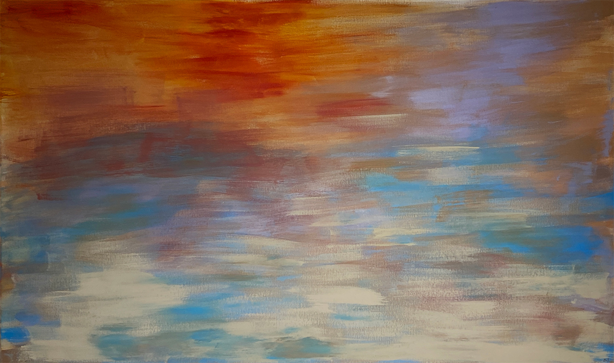 Illusions beach abstract art painting on canvas